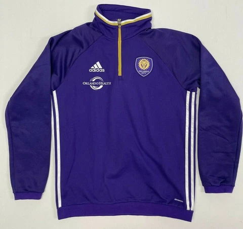 Orlando City Adidas Purple 1/4 Pullover Soccer Fleece Jacket Men's Size Large Cover