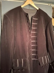 Men's 18th Century Coat - Jet Black Velvet - XL Extra Large - Picture 1 of 5
