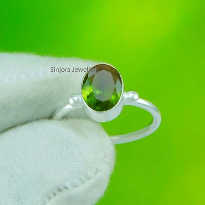 Peridot Gemstone 925 sterling silver handmade Gift Ring US size 5 to 10 - Image 1 of 4