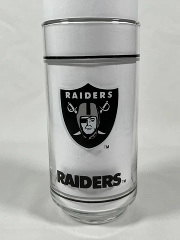 Raiders NFL 14oz Drinking Glass Tumbler Cup - Vintage Mobil Promo Cover