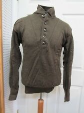 US Wool Sweater OD Brown 5 Button Size Large New Old Stock 1991 Dated WW2 Type