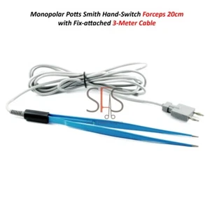 Monopolar Potts Smith Hand-Switch Forceps 20cm with Fix-attached 3mtr Cable CE - Picture 1 of 4