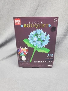 NEW, Block Bouquet HYDRANGEA Flower Building Block Set 112 Pieces - Picture 1 of 2