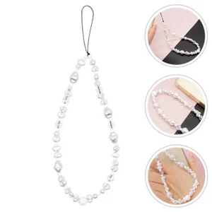  Imitation Pearl Mobile Phone Charm Crystal Hanging Chain Cellphone Lanyard - Zdjęcie 1 z 12