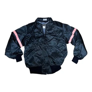 Vintage 70s 80s Butwin Satin Nylon USA Union Made Zip Up Varsity Jacket Large - Picture 1 of 11