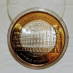 2006 MEXICO 100 PESOS DISTRITO FEDERAL (MEXICO CITY) BIMETALLIC TONED - Picture 1 of 8