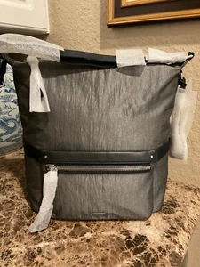 NEW Tumi Voyageur REGINA 12.0” Nylon HOBO Sling Bag - PEWTER METALLIC & BLACK - Picture 1 of 5