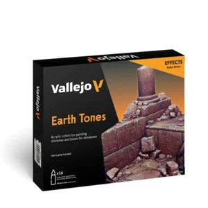 Vallejo Earth Tone Acrylic Model Paint Set 16 Colors for Miniatures 9.74 Fl Oz - Picture 1 of 6