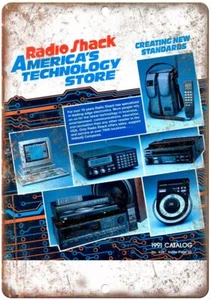 Radio Shack 1991 Elektronik Katalog Abdeckung Vintage Reproduktion Metallschild D40 - Bild 1 von 2