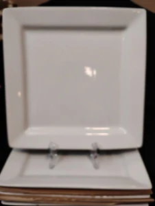 Better Homes & Gardens Square Porcelain Dinner Plates, White, Set of 4 - Picture 1 of 4