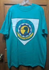 Vintage 90s Duck Head University T-shirt Teal XL Single Stitch USA - Picture 1 of 10