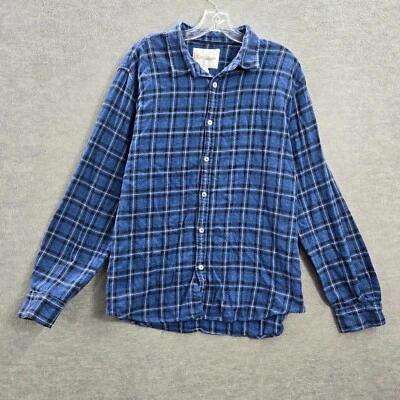 Cloudveil Hombres Camisa Abotonada 2XL Azul Negro Reloj Franela a Cuadros Manga Larga Foto 1 de 4