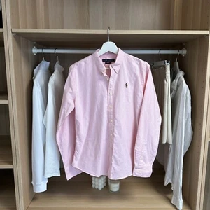 Ralph Lauren Womens Button-Up Shirt Size 12 Pink Long-Sleeve Oxford Summer - Picture 1 of 7