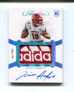 2021 Panini Flawless Collegiate Javian Hawkins Rookie Adidas Patch Auto 1/1 - Bild 1 von 2