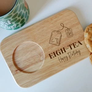 Eightieth Birthday Present, Tea and Biscuit Serving Board, 80th Birthday Gift - Picture 1 of 1
