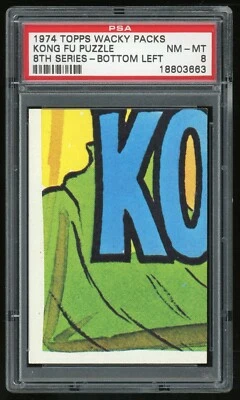 1974 Topps Wacky Packages Kong Fu Puzzle / Checklist BL 8th Series PSA 8 - Image 1 of 3