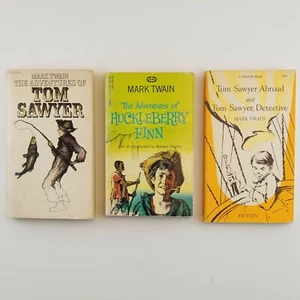 Lot 3 Mark Twain Books Huckleberry Finn Tom Sawyer Abroad and Detective Classics - Picture 1 of 4