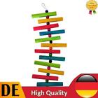 Parrot Toy Climbing Ladder Wood Blocks Bird Chewing Bite Hanging Cage Toy w/Bell