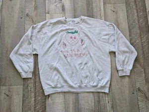 Strawberry Robbery Strobbery Sweatshirt Size 2XL Read Descript Flaws - Picture 1 of 10