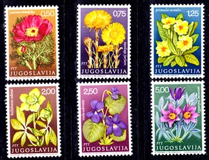 Yugoslavia 1330-35 **, flores, sin fijasellos - Imagen 1 de 1