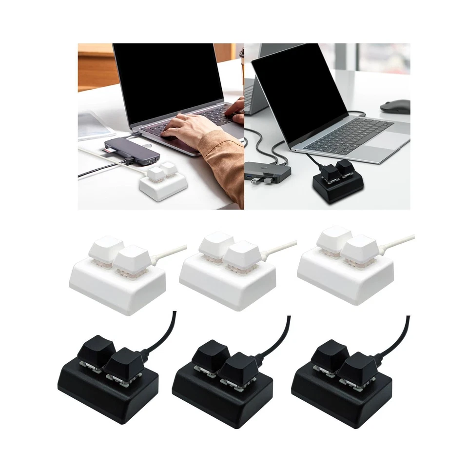 2 Key Type C Red Axis 1 Handed USB Wired PC Keyboard Mechanical Keypad Gaming - Image 1 of 1