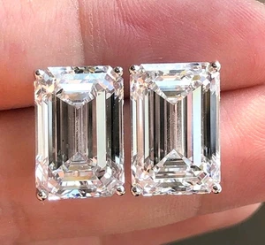 10Ct Round Lab Grown Diamond Certified Solitaire Wedding Stud Earrings 14k Gold - Picture 1 of 15