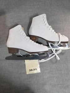 Riedell Modell 110W Damen Größe 7 Schlittschuhe Eiskunstlauf weiß Damen Mädchen mit Etikett - Bild 1 von 5