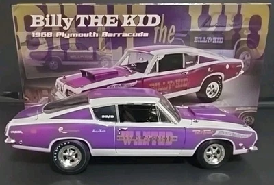 ACME BILLY THE KID 1968 PLYMOUTH BARRACUDA SUPER STOCK 1/18 DIECAST A1806125 - Image 1 of 4