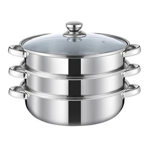 Steamer Pot for Cooking 11 inch, Steamer Pots 3-tier Multipurpose Stainless S... - Picture 1 of 6