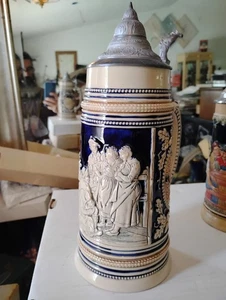 Beer Stein with Lid 11" Tall Germany #2731 Water Powered Mill Pre-Loved - Picture 1 of 9