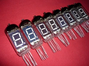 8 Stk. IV-11 / ИВ-11 Nixie VFD Röhre 7- Segment grün leuchten LILA MATRIX. PULLED - Bild 1 von 3
