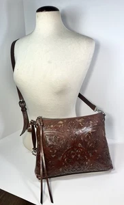 BRIGHTON Ferrara Collection Aurora Soft Pouch Crossbody Whiskey Brown Leather - Picture 1 of 23