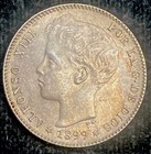 1899 Peseta Spain Silver Coin