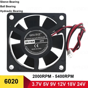 6020 DC Fans 3.7V 5V-24V Brushless Silent Cooling Cooler Fans For Computer Case - Afbeelding 1 van 7