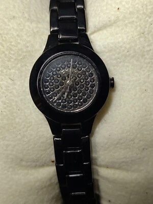 NWT DKNY Women's Polished Black Pave Crystal Mini Watch - NY8693 - Image 1 of 3