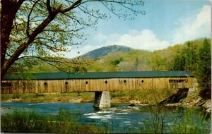 Postal West Dummerston Vermont Antiguo Puente Cubierto West River De Colección Sin Publicar - Imagen 1 de 2