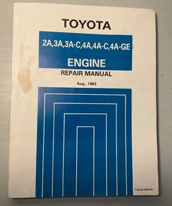 Toyota Genuine Engine Repair Manual 2A 3A 3A-C 4A 4A-C 4A-GE Aug 1983 - Picture 1 of 5