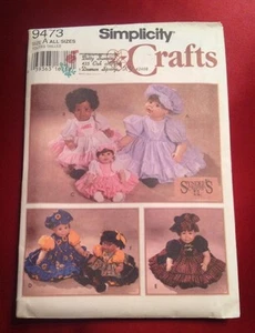 VINTAGE 1995 SIMPLICITY CRAFTS DOLL CLOTHES PATTERN in THREE SIZES - Picture 1 of 4