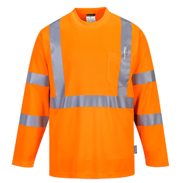 CAMISETA PORTWEST HI VIS NARANJA MANGA LARGA BOLSILLO TALLAS S-5X POLIÉSTER S191 Foto 1 de 1