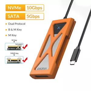 IDsonix NVMe M.2 Festplattengehäuse 10 Gbps Übertragung SATA SSD USB C 3.2 GEN 2 - Bild 1 von 11