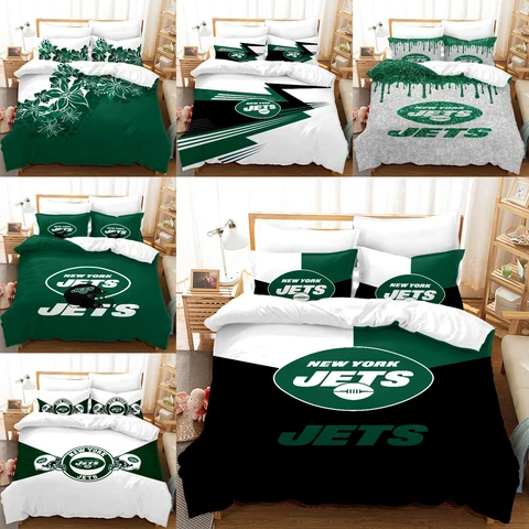 New York Jets 3Pcs Bedding Set Duvet/Comforter Cover with Pillowcases Fans Gift Cover