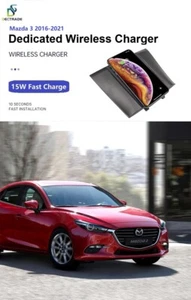 Car Wireless Charger Center Console Charging Pad For Mazda 3 CX4 CX-4 2014-2021 - Picture 1 of 16