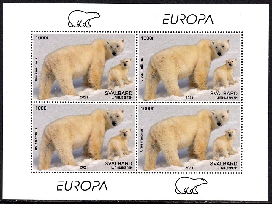 SELLO LOCAL SVALBARD 2021 EUROPA OSO POLAR ESPECIES EN PELIGRO DE EXTINCIÓN MNH Foto 1 de 1