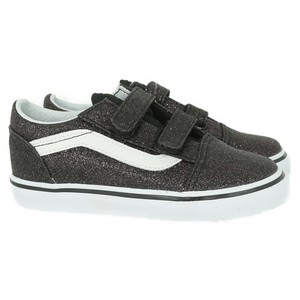 girls black glitter vans