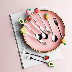 Tool Cake Coffeeware Sugar Stirring Spoon Fruit Fork Coffee Spoon Teaspoon - Picture 1 of 26