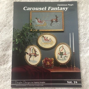VTG CHRISTMAS MAGIC CAROUSEL FANTASY Cross Stitch Booklet Vol 24 Douglas Designs - Picture 1 of 5