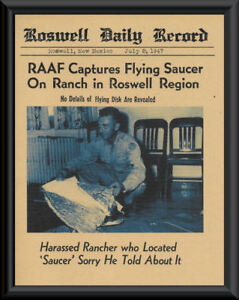 1947 Roswell UFO Crash Fantasy Newspaper Cover Printed On 70 Year Old Paper P022