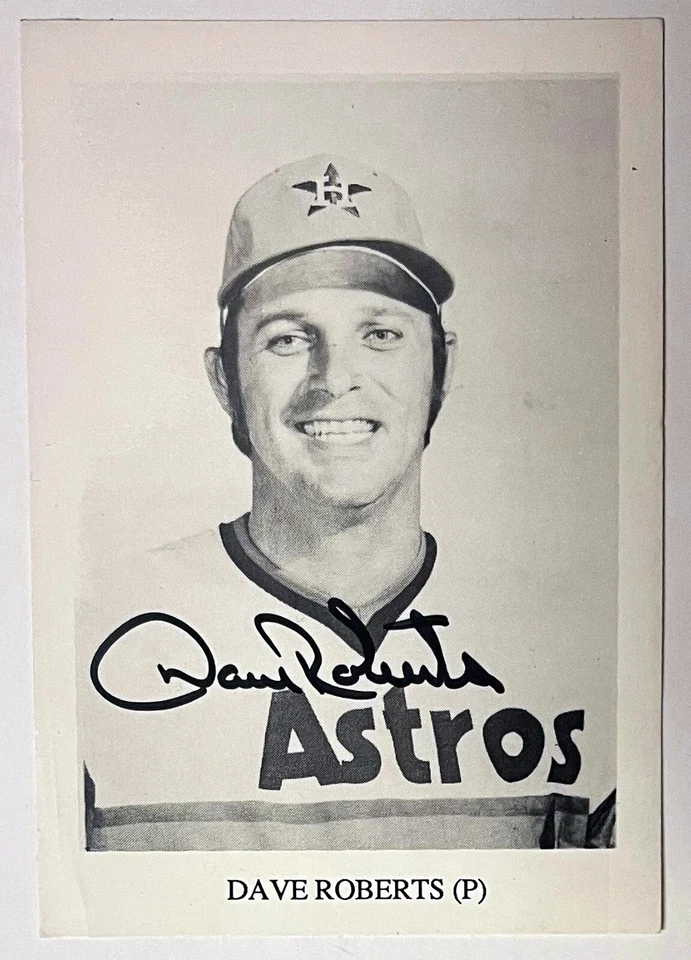 Dave Roberts signed 1970’s 3.5x5 B&W Baseball Photo – COA (1972-1975 Astros) - Image 1 of 1