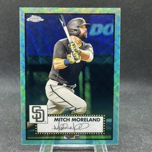 Mitch Moreland 2021 Topps Chrome Platinum Anniversary Aqua Wave Refractor Padres