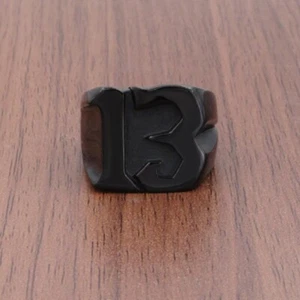Gothic Number Thirteen Ring Vintage Punk Jewelry Metal Grunge Finger Accessories - Bild 1 von 8